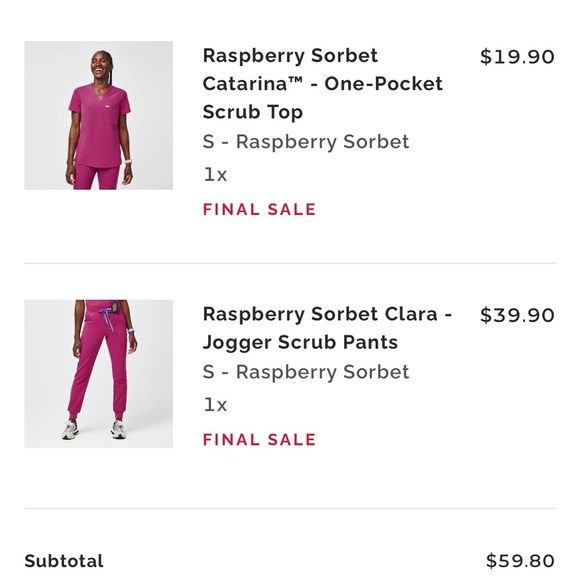 FIGS Scrub Set “Raspberry Sorbet” - Picture 2 of 2